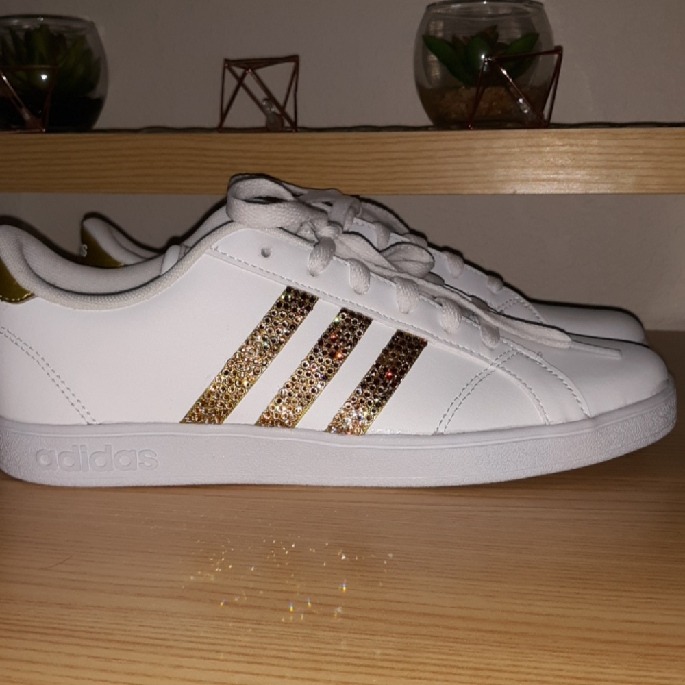 Women's Adidas cloudfoam Gold bling sparkle - Picture 1 of 6